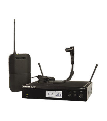 Shure BLX14R/B98-H9 BLX Series Single-Channel Rackmount Wireless Bodypack System With Clip-On Instrument Mic, H9 Band (512-542MHz)