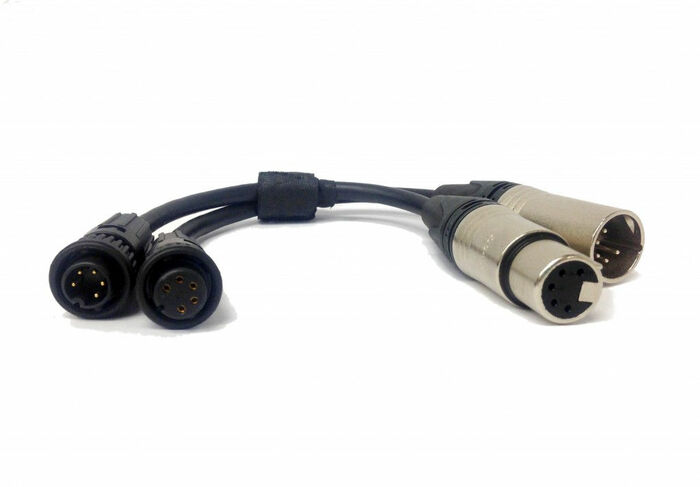 AAdynTech HUR-DMX-MAL IP65 12" 5-Pin Conxall To 5-Pin XLR DMX-Input Male Jumper Cable