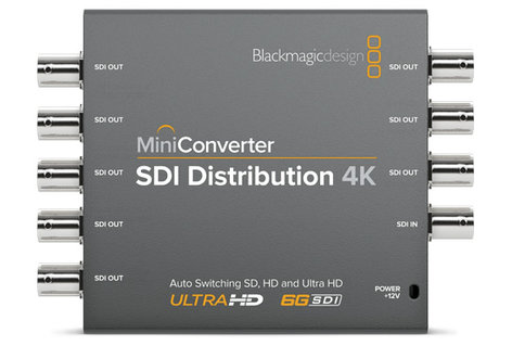 Blackmagic Design Mini Converter SDI Distribution 4K 1x SD/HD/3G/6G-SDI Input To 8x Single Link SD/HD/3G/6G-SDI Outputs Converter