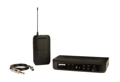 Shure BLX14-H10 BLX Series Single-Channel Wireless Bodypack System With WA302 Instrument Cable, H10 Band (542-572MHz)