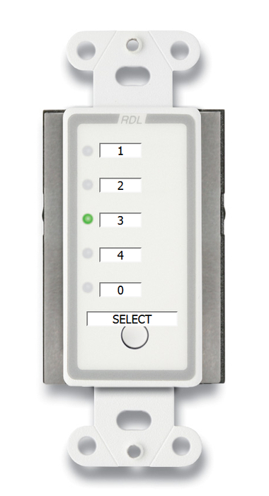 RDL D-RCS4C Remote Channel Selector, 4-Channels, Controls RU-ASX4D/R, Custom Labeled