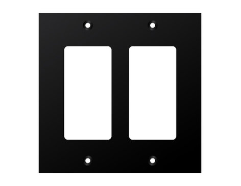 Ace Backstage WP-207 Aluminum Wall Panel With 2 Decora Mounts, 2 Gang, Black