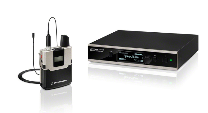 Sennheiser SL LAVALIER SET DW-4-US R Speechline Wireless Lavalier System, 1.9Ghz With MKE1 Lavalier Microphone