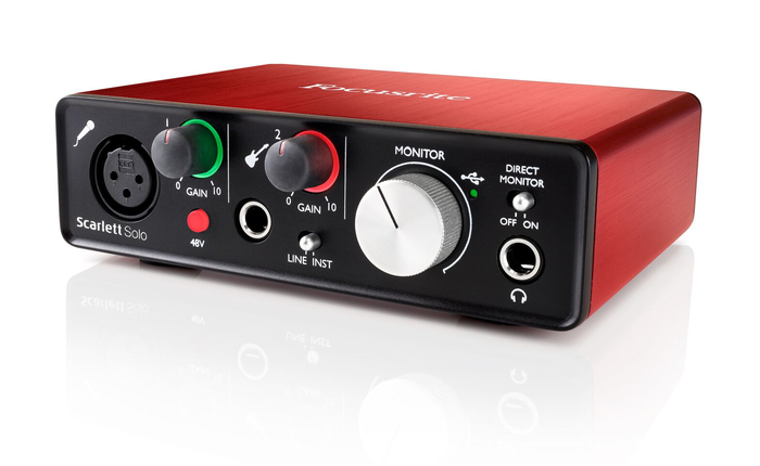 Focusrite Scarlett Solo 2x2 USB Audio Interface With Single Micrphone Preamp, 2nd Generation