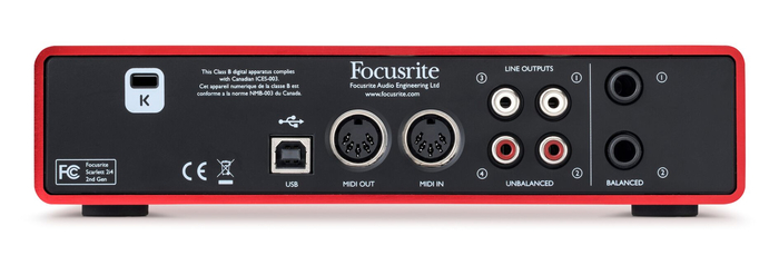 Focusrite Scarlett 2i4 2x4 USB Audio Interface, 2nd Generation