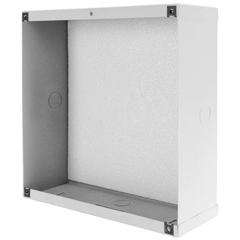 Quam ES-8S Square Recessed Mount Enclosure, 3.75" Depth, White Powder Finish