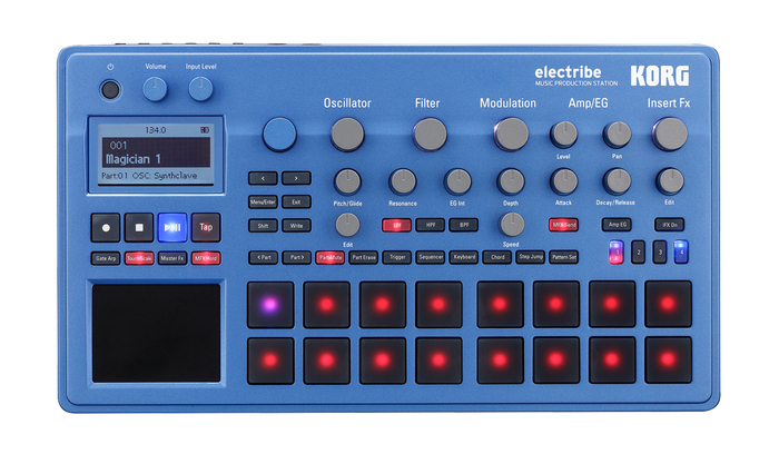 Korg Electribe - Metallic Blue 16-Part Drum Machine With Analog Modeling, Velocity-Sensitive Pads And Effects