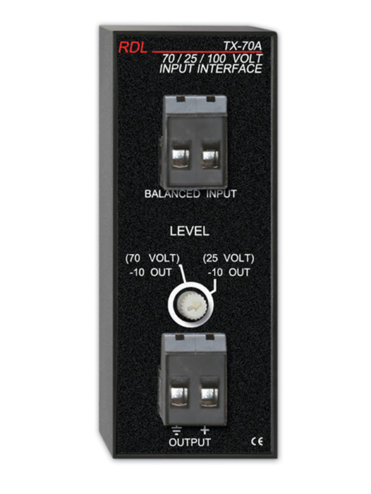 RDL TX-70A 100/70/25 Volt To Unbalanced Line-Level Converter