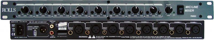 Rolls RM82 8-Channel Audio Mixer, 1 Rack Unit