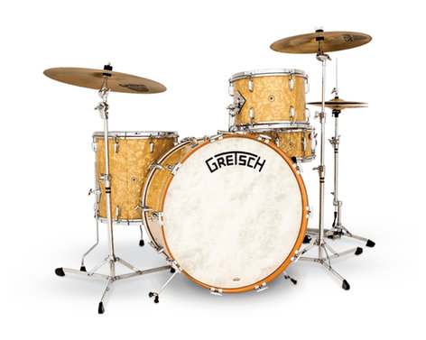 Gretsch Drums BK-RC424V-AP Broadkaster Vintage 4-Piece Shell Pack, Antique Pearl Finish