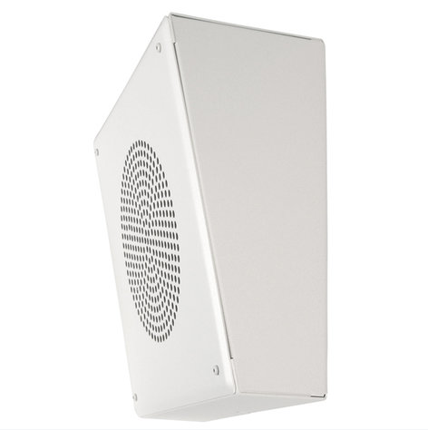 Quam SYSTEM-2-VP 8" Slanted Square Surface Wall-Mount Speaker, 25V/70V, Vandal-Resistant, White Powder Finish
