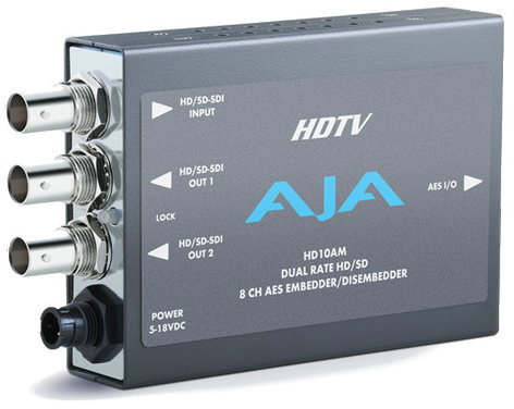 AJA HD10AM HD/SD 8 Channel AES Embedder/Disembedder With Power Supply