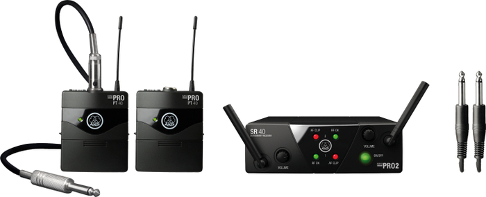 AKG MINI2INSTR-US25AB Dual-Channel Mini Wireless Instrument System With 2 Bodypack Transmitters, AB Band