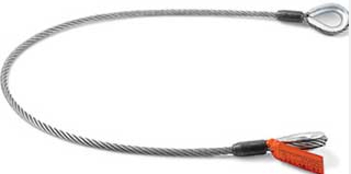 Rose Brand Wire Rope Sling 3/8" Wire Rope Assembly, 5' Long