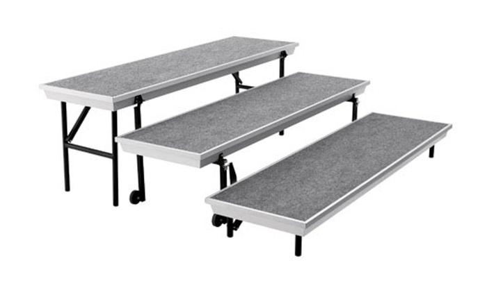 National Public Seating TPR72 Riser, 3-Level Tapered, 18"x72"x22"
