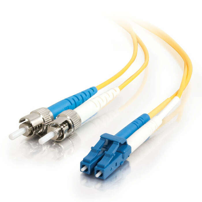 Cables To Go 37474 LC To ST 9/125 OS2 Duplex Single-Mode Cable 1M PVC Fiber Optic Cable, Yellow