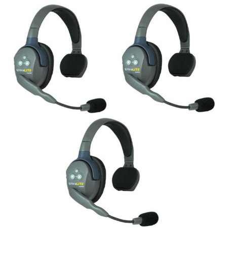 Eartec Co UL3S Eartec UltraLITE Full-Duplex Wireless Intercom System W/ 3 Headsets