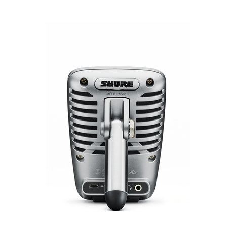 Shure MV51/A Digital Large-Diaphragm Condenser Mic, Silver