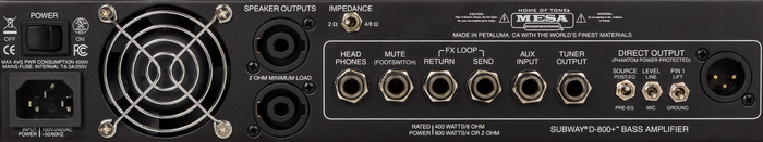 Mesa Boogie SUBWAY-800+ SUBWAY D-800+ 800W Bass Amp Head