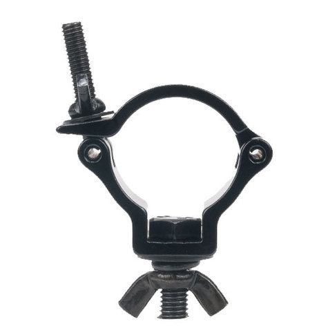 Global Truss Mini 360 1.5 BLK Light Duty Wrap Around Clamp For 1.5" Pipe, Max Load 220 Lbs, Black