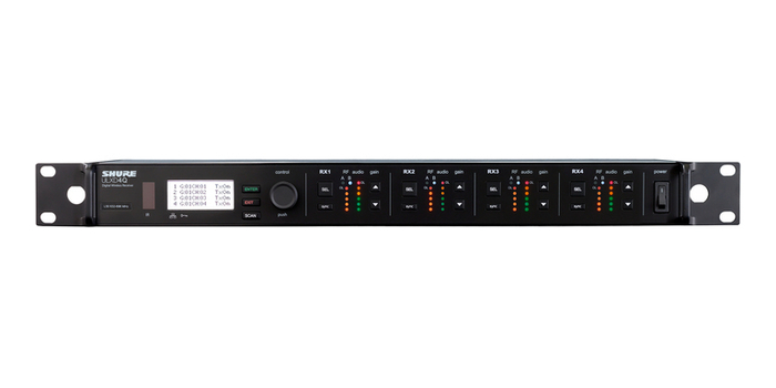 Shure ULXD4Q-V50 Quad-Channel Rackmount Digital Wireless Receiver, V50 Band (174-216MHz)