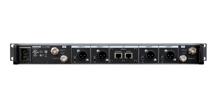 Shure ULXD4Q-V50 Quad-Channel Rackmount Digital Wireless Receiver, V50 Band (174-216MHz)