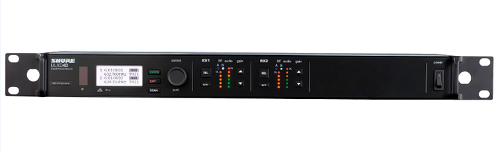 Shure ULXD4D-V50 ULX-D Series Dual-Channel Digital Wireless Mic Receiver, V50 Band (174-216MHz)