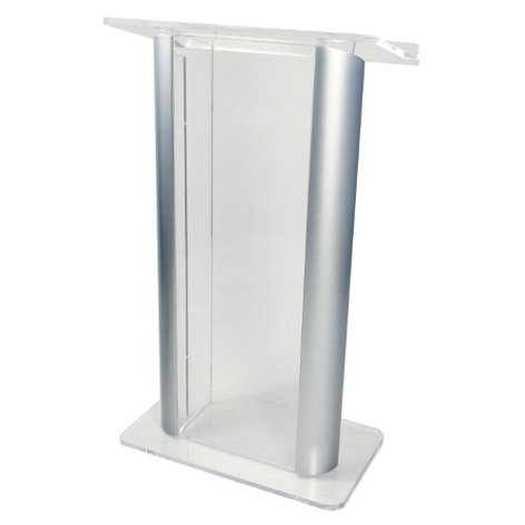 AmpliVox SN308009 Contemporary Alumacrylic Lectern, Silver Posts