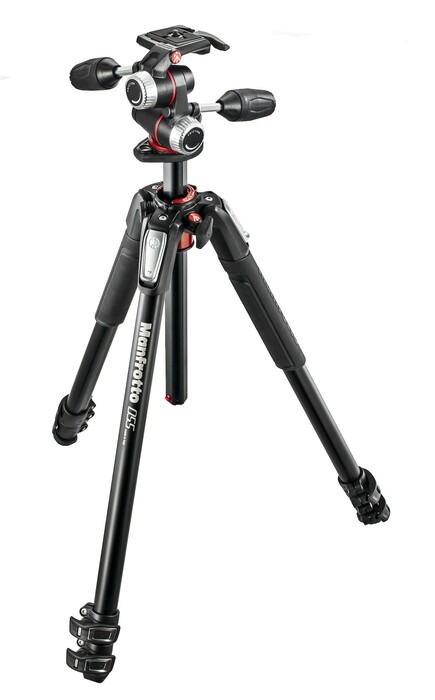 Manfrotto MK055XPRO3-3W Tripod Kit With 055 Aluminum 3-Section Tripod And XPRO 3-Way Head