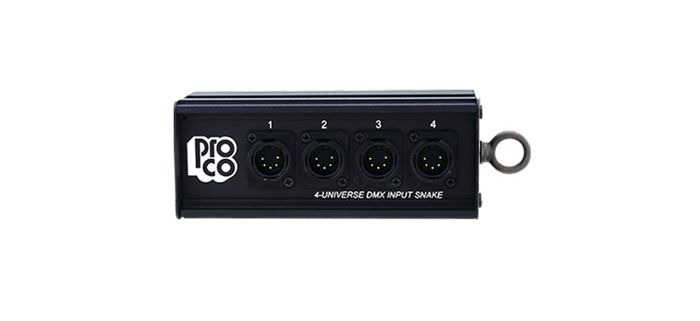 Pro Co DOC4U-I-EYE 4-Channel Male DMX Over CAT5 Input Box With Eye Bolt