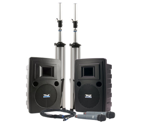 Anchor LIB-DPDUAL-WH-8000 Liberty Deluxe Package Portable PA With 2 Handheld Microphones