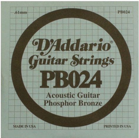 D`Addario PB024 .024 Phosphor Bronze Acoustic Guitar String