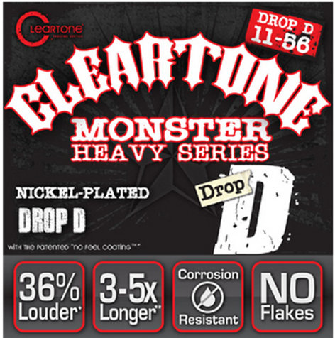 Cleartone 9456-CLEARTONE .011-.056" Drop D Electric Guitar Strings