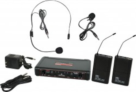 Galaxy Audio EDXR/38SV EDXLR UHF Wireless Dual Combo System With Body Pack Receivers, Headworn And Lav Mics