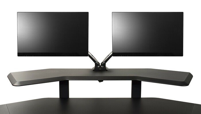 Nucleus Series Studio Desk Double Monitor Mount By Ultimate Ultimate Support Nuc Mm2 Nucleus Series Studio Desk Double Monitor Mount