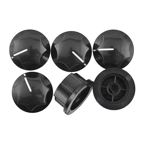 Quam KIT#98 Kit #98 6x Black Skirted Knobs For 1/4" D-Shaft With White Indicator Mark