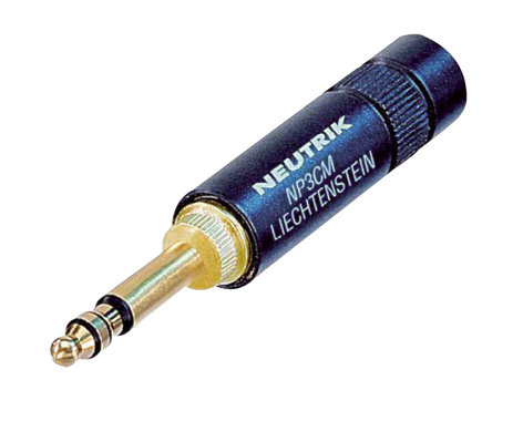 Neutrik NP3CM-B MIL / B-Gauge Stereo Plug, Black