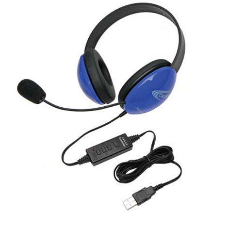 Califone 2800BL-USB Listening First Stereo Headset In Blue With USB Connection