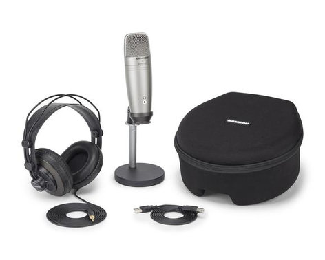 Samson SAC01UPROPK Professional Podcasting Pack With USB Studio Condenser Microphone And Accessories