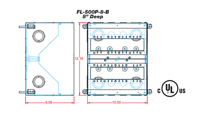 FSR FL-500P-8-B 8" Deep Floor Box With Steel Temporary Construction Cover