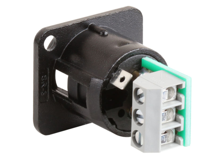 RDL AMS-XLM XLR 3-pin Male Jack, Terminal Block Connections