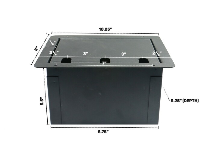 Elite Core FBL8+AC Large Recessed Floor Box With 8xXLRF And 2 AC Connectors