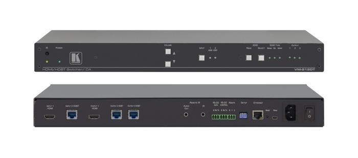 Kramer VM-212DT/110V 2x1:2 HDMI /  HDBaseT Switcher And Distribution Amplifier