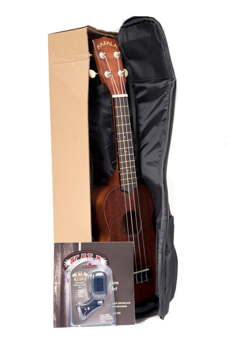 Kala MK-S/PACK MK-S Pack Natural Finish Makala Series Soprano Ukulele Package