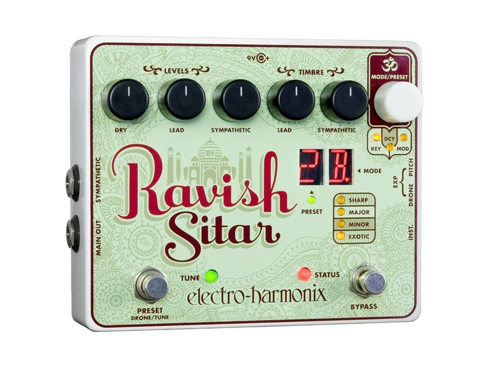 Electro-Harmonix RAVISH-SITAR-PEDAL Sitar Emulator Pedal For Guitar, PSU Included