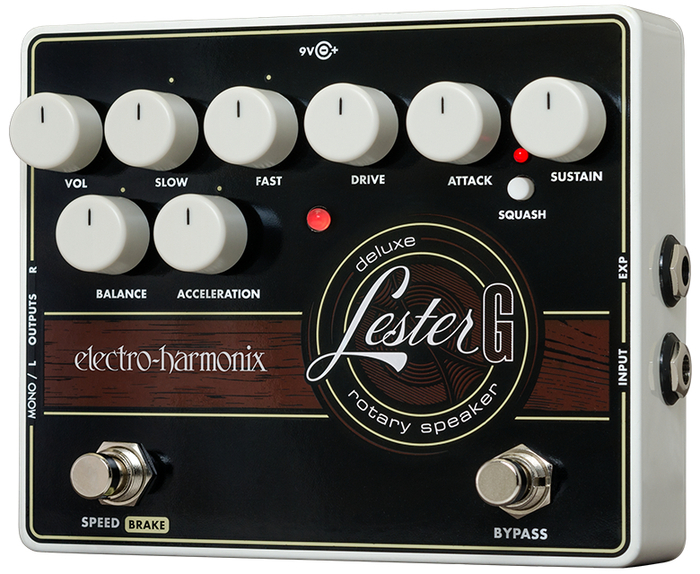 Electro-Harmonix LESTER-G Lester G Deluxe Stereo Rotary Speaker Emulation Pedal With Built-In Compressor