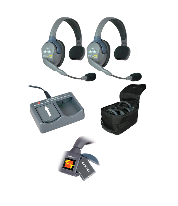 Eartec Co UL2S Eartec UltraLITE Full-Duplex Wireless Intercom System W/ 2 Headsets