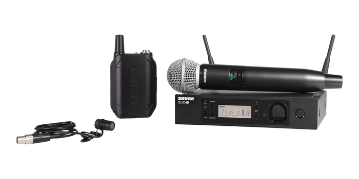 Shure GLXD124R/85-Z2 Wireless Combo System With SM58 Handheld And WL185 Lavalier Mic