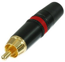 Neutrik NYS373-RED RCA-M REAN Cable Connector With Gold Contact, Red Color Ring