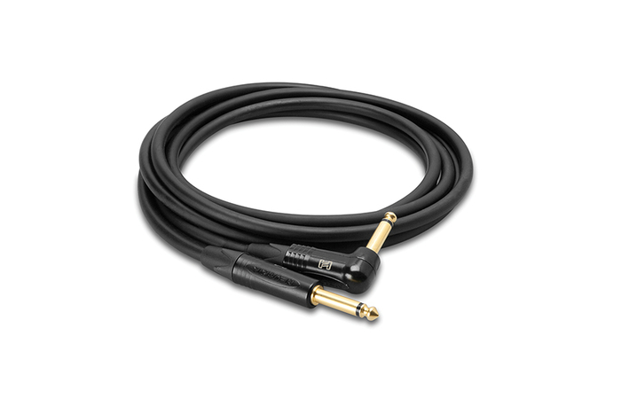 Hosa CGK-020R 20' Edge Series 1/4" TS Instrument Cable With One Right-Angle Connector